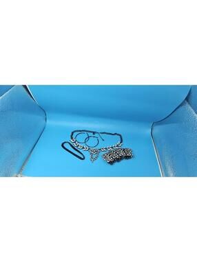 Y2K Bling Club Party Set of Black and Silver - Necklace, Bracelets and Earrings